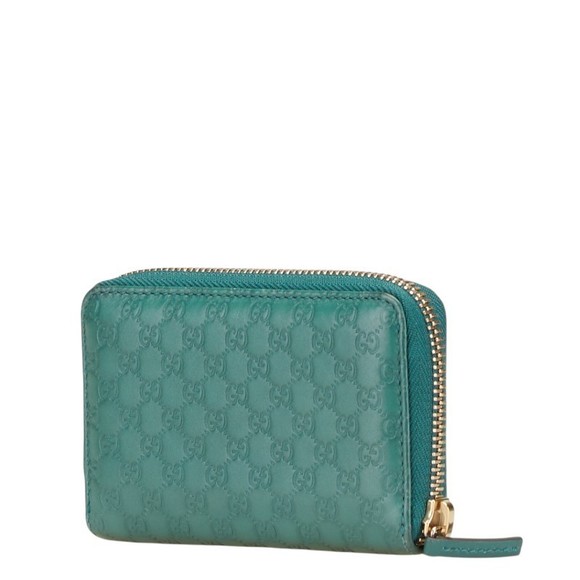 Gucci Green Case ssima Micro Leather Zip - Picture 1 of 8